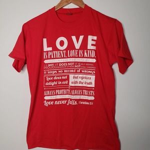 Bible Verse Red Graphic Shirt S